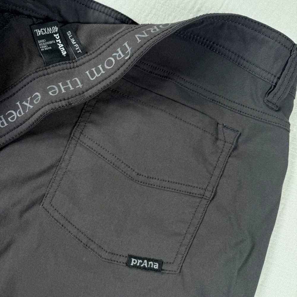 Prana Brion Pant Charcoal Gray Mens 40x34‎ Slim Fit Hiking Outdoor M4BN34312